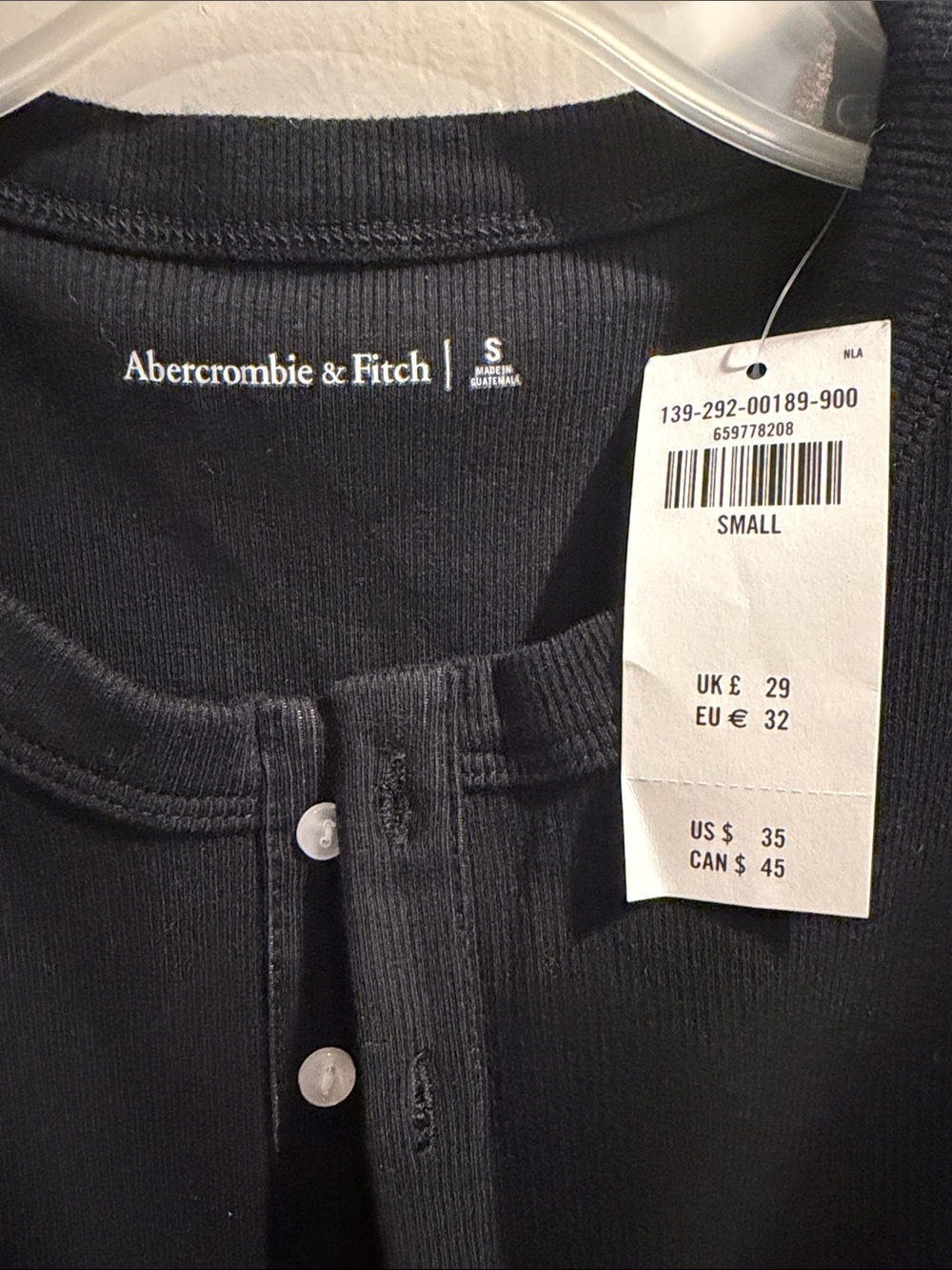 Abercrombie & Fitch Black Ribbed Button-Front Tank - Picture 3 of 5